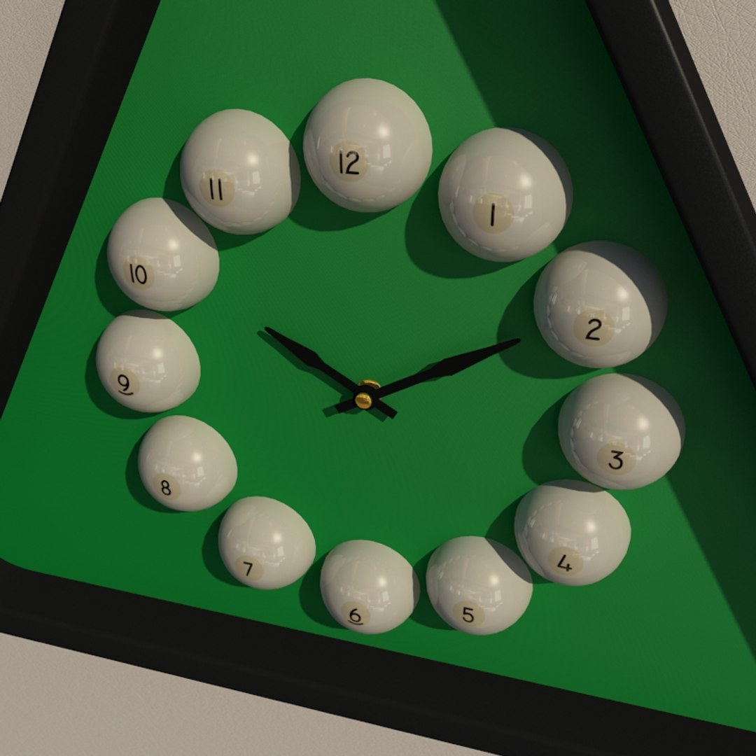 3D triangular billiard wall clock - TurboSquid 1530475