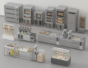 Bakery Display Bread Baking Oven 3D model