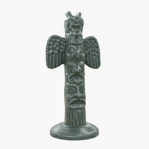 Plastic Toy Native American Totem Pole 01 3D model