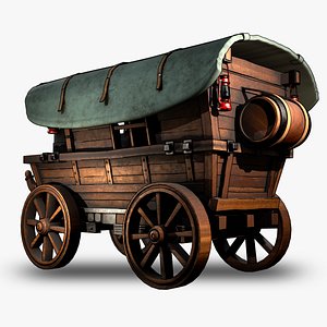 Medieval Cart Stylized 3D model