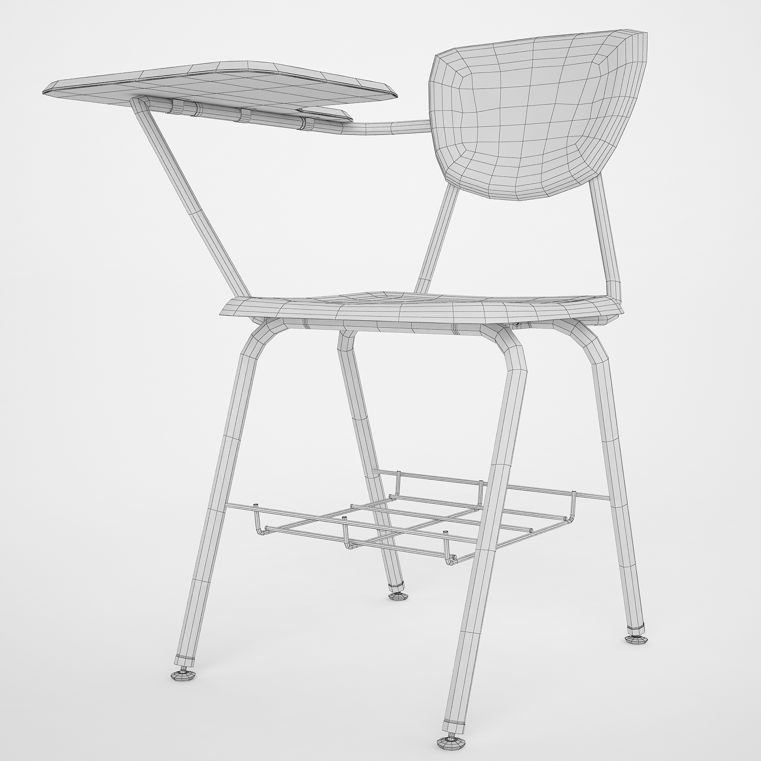student desk school 3d model