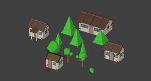 Small Village Low Poly