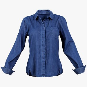 Blue Jeans Shirt Chest Pocket Remastered model