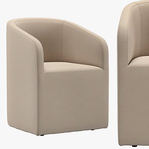 ELLISON BARRELBACK SLOPE ARM FABRIC DINING ARMCHAIR