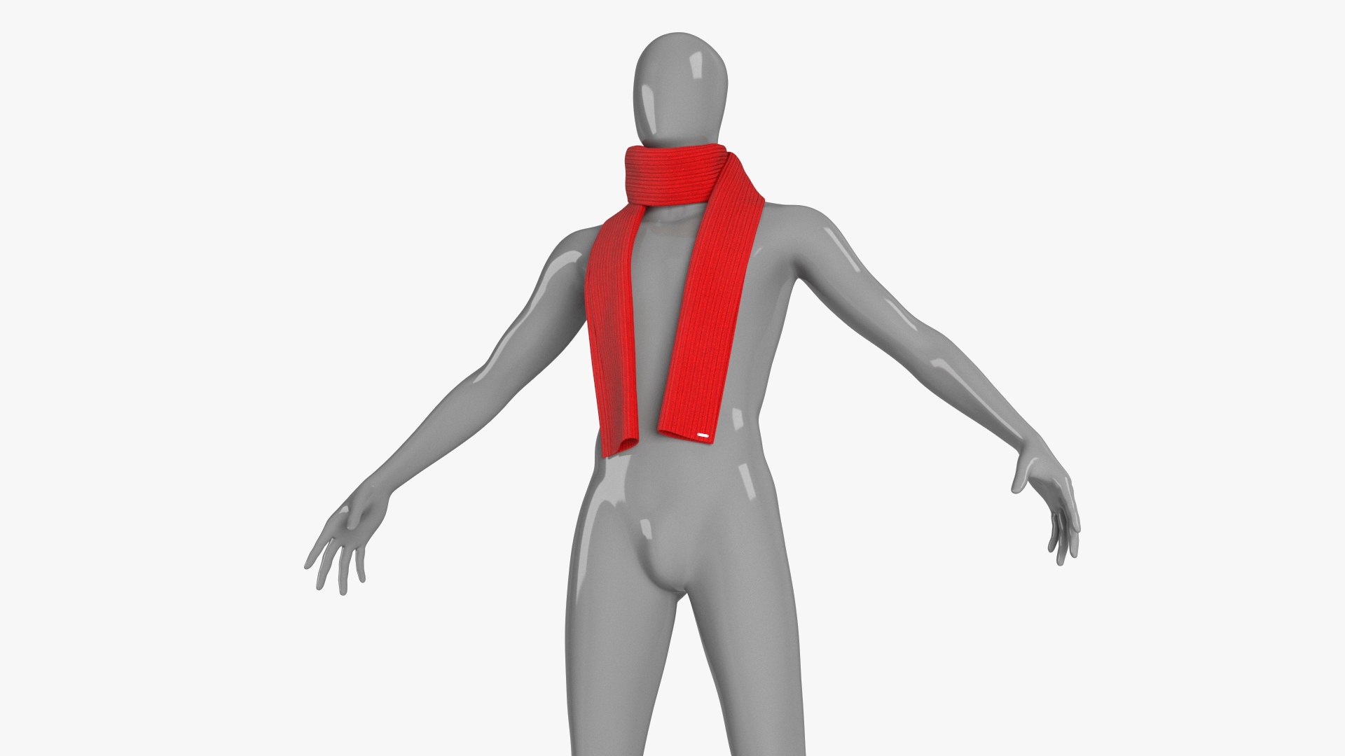 Red Scarf Once Around Tied 3D model preview