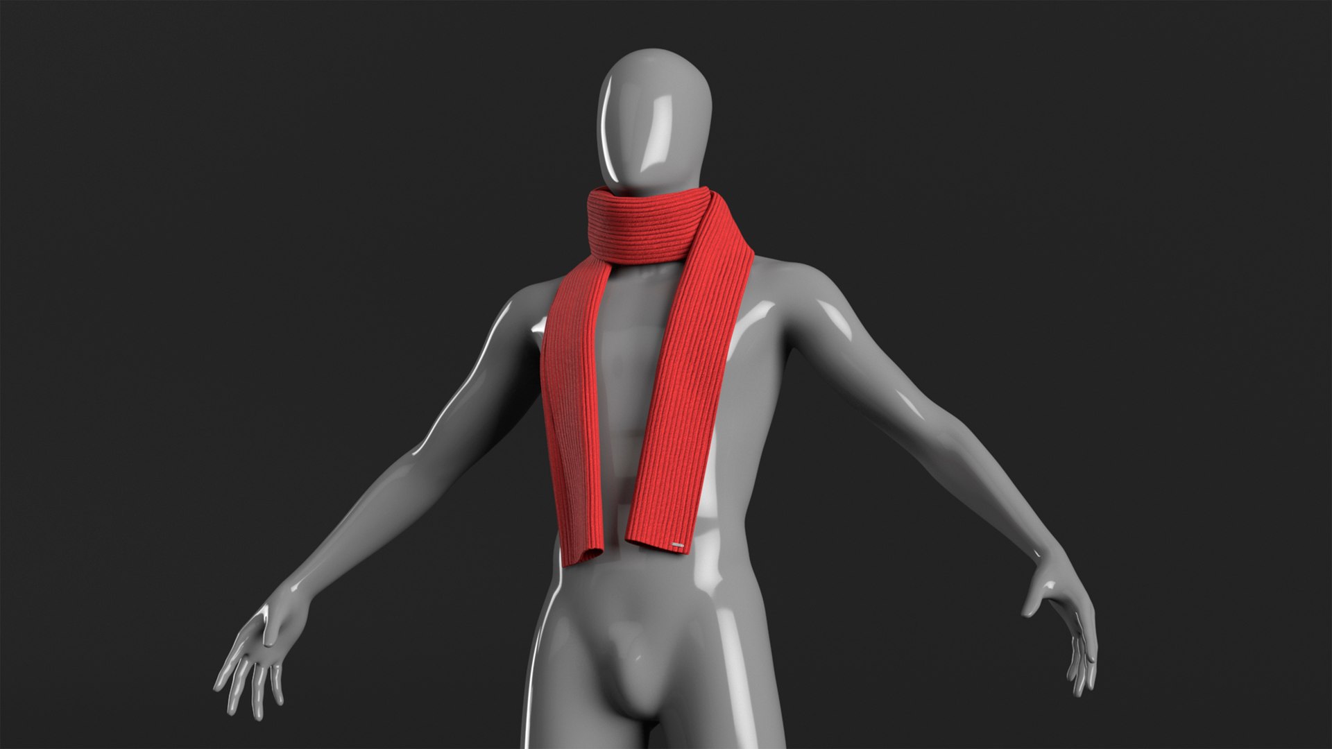 3D Red Scarf Once Around Tied - TurboSquid 2243976