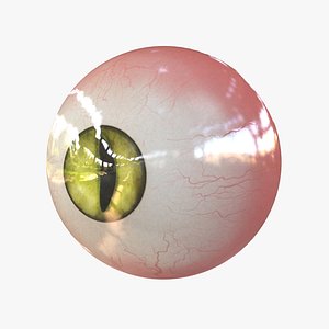 3D real eye green creatures model