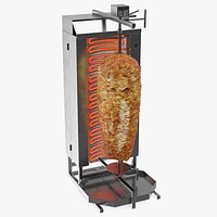 Vertical Rotisserie Grill with Doner Kebab