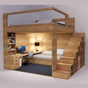 Loft Style Bed with Study Space model