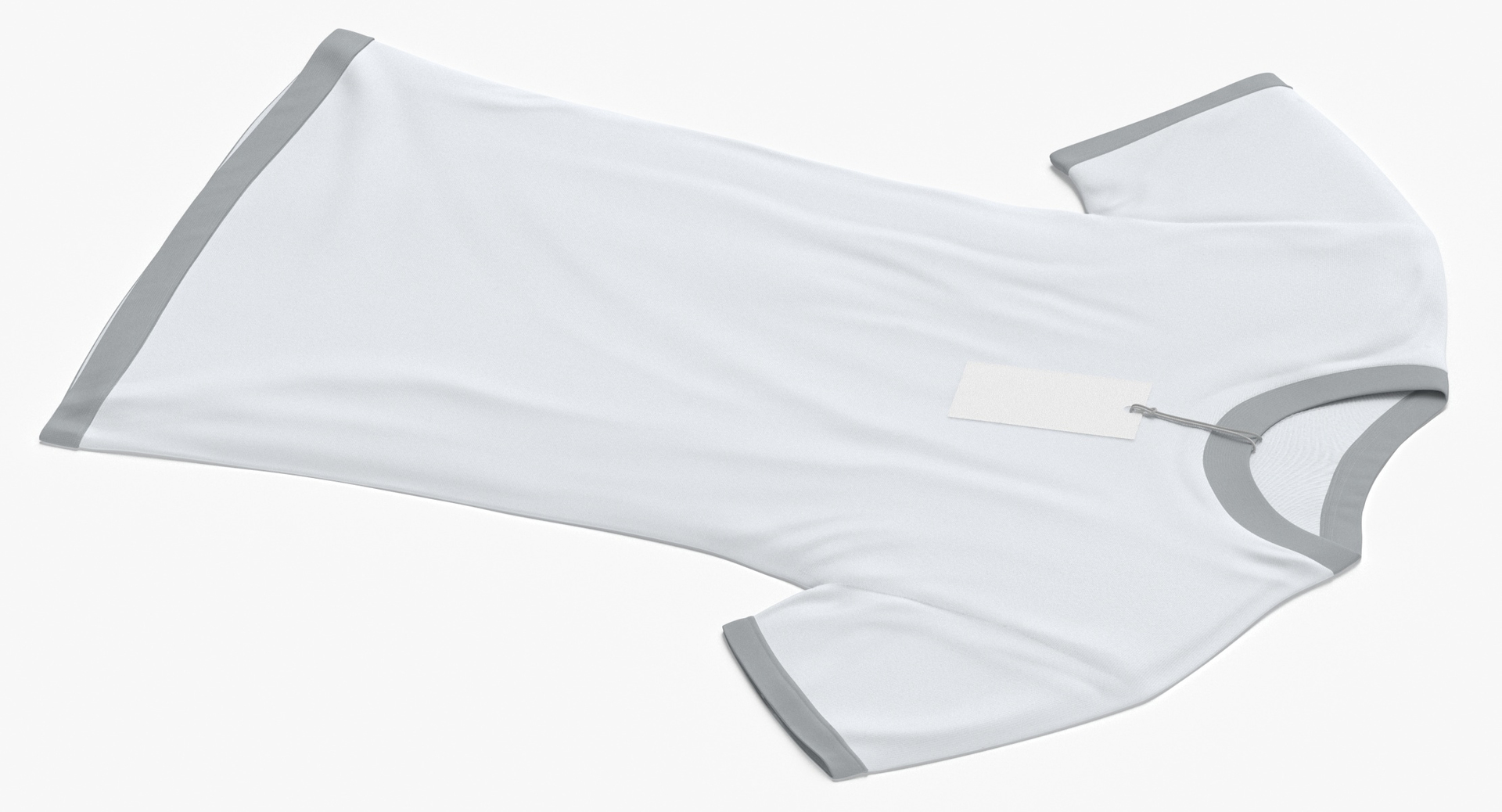 3D Female Crew Neck Laiying With Tag White and Gray 02 model