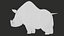 Cute Rhinoceros Cartoon Character 3D model