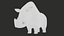 Cute Rhinoceros Cartoon Character 3D model