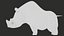 Cute Rhinoceros Cartoon Character 3D model