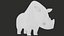 Cute Rhinoceros Cartoon Character 3D model