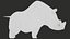 Cute Rhinoceros Cartoon Character 3D model