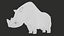 Cute Rhinoceros Cartoon Character 3D model