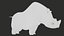 Cute Rhinoceros Cartoon Character 3D model