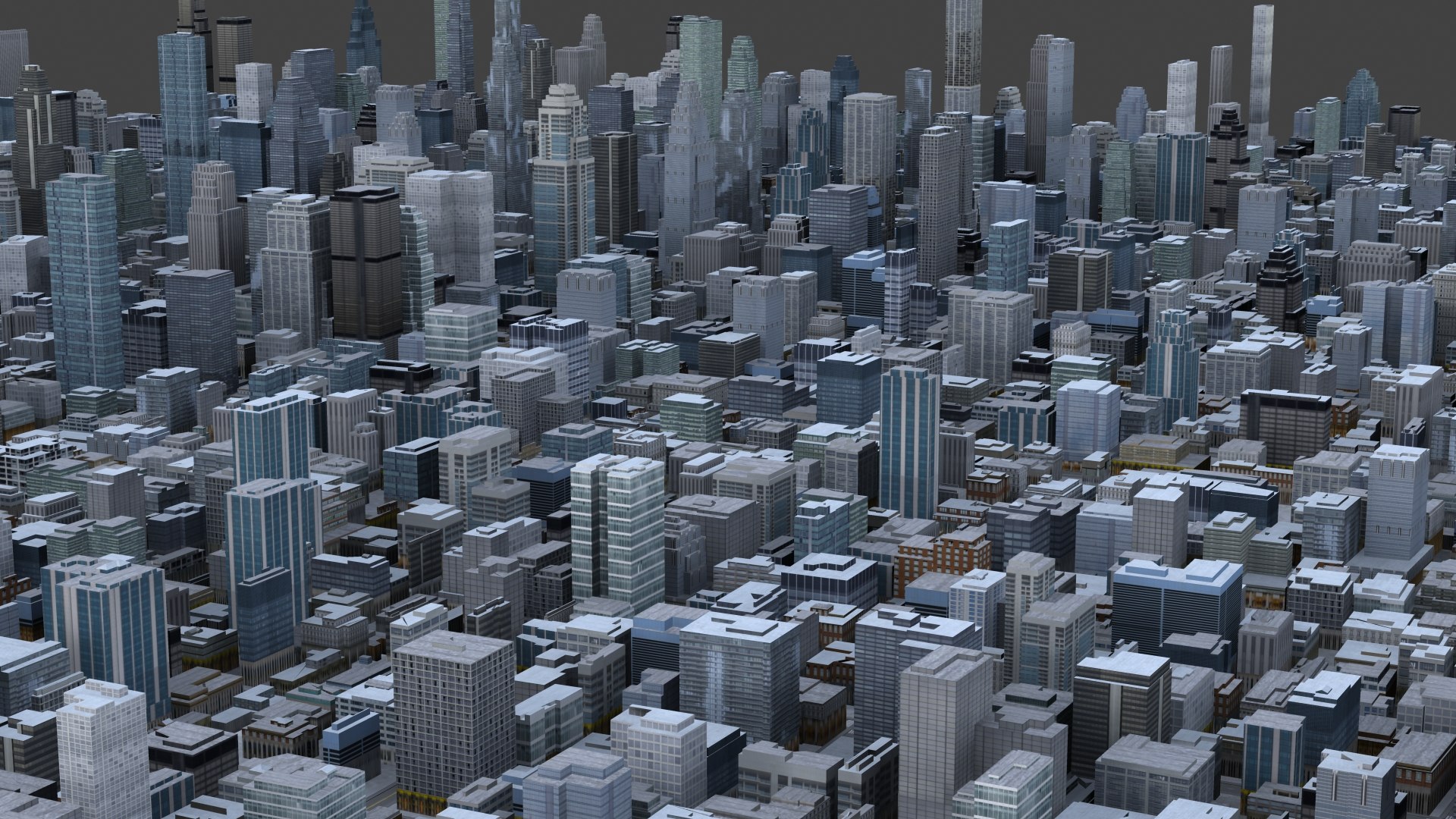3d Cityscape Scene Highrise Model