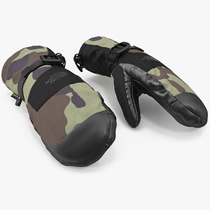The North Face Mens Montana Snow Mitten Gloves Camo model