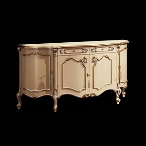 Four Doors Sideboard by Modenese Gastone 3D