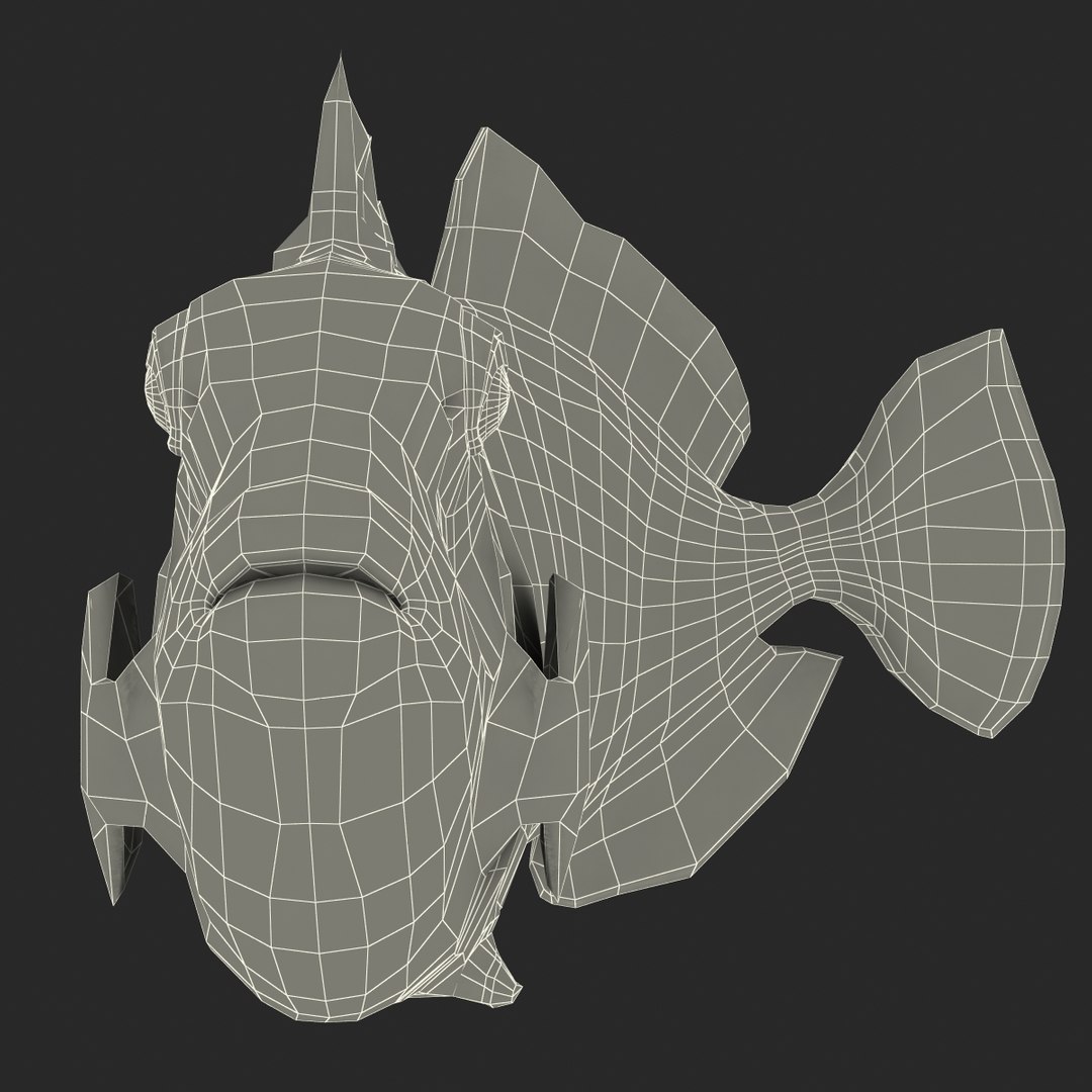 clown trigger fish pose 3d 3ds