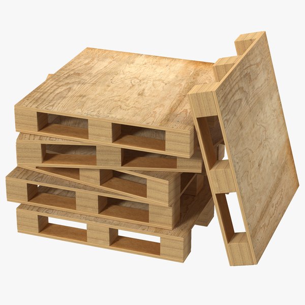3d used wooden pallet modeled