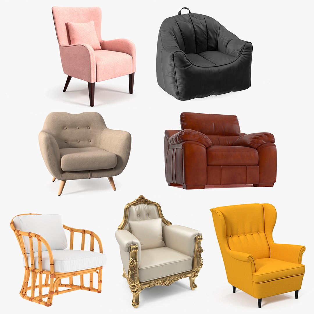 Armchairs Collection 6 3D model preview