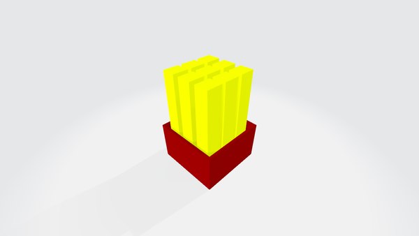 Low-poly french fries fast food 3D model - TurboSquid 1539891