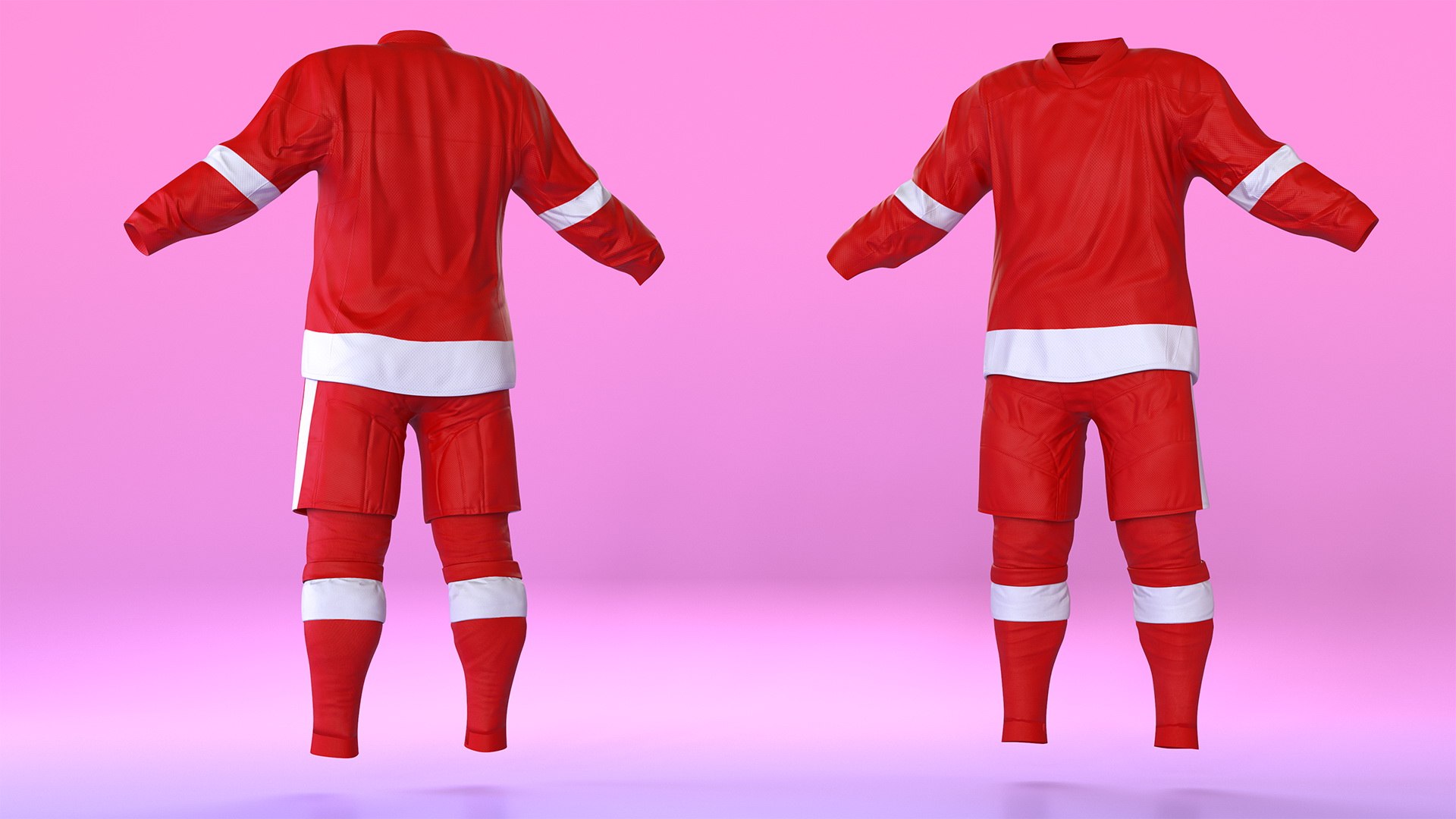 Hockey Clothes Red 3D model preview