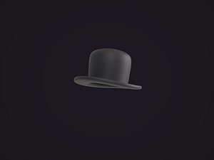 3D Black Bowler Hat