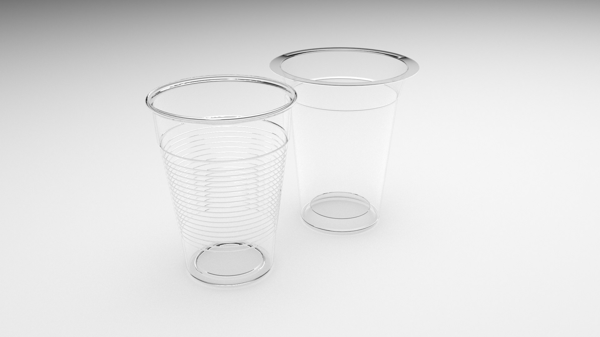 3D Model Two Plastic Cups - TurboSquid 2245348