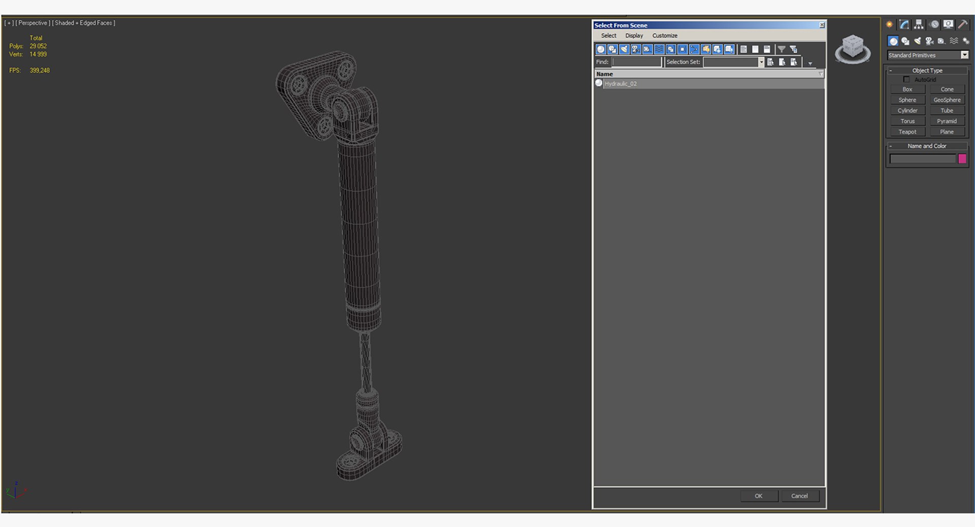 Anodized Hydraulic Cylinder 3 3D model preview