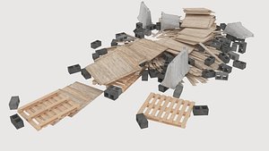3D Construction Pallet Pile 1