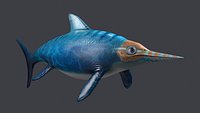 Ichthyosaur ichthyosaurus giant lizard fish marine reptile