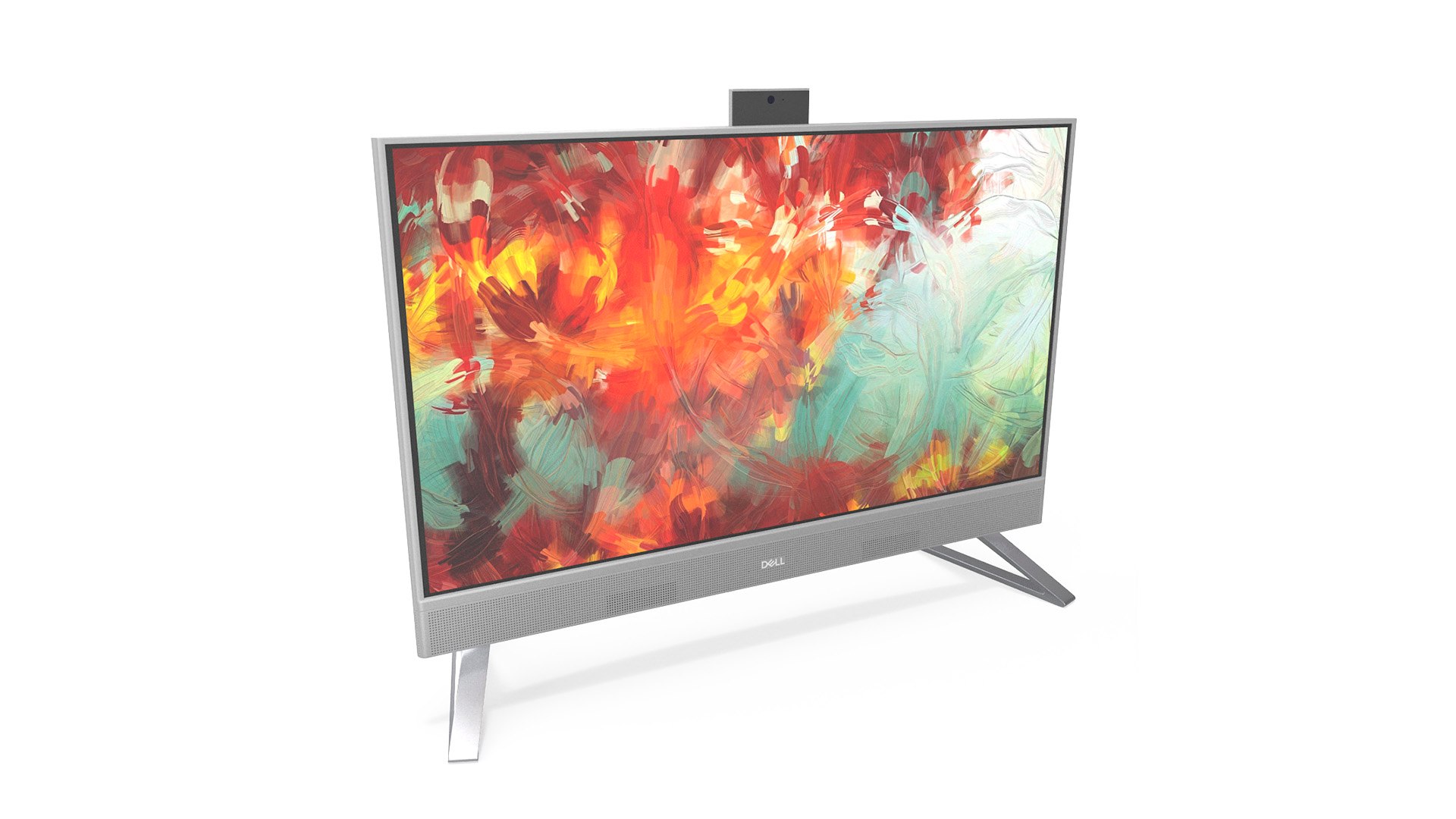 Dell Inspiron with Artistic Abstract Wallpaper 3D model preview