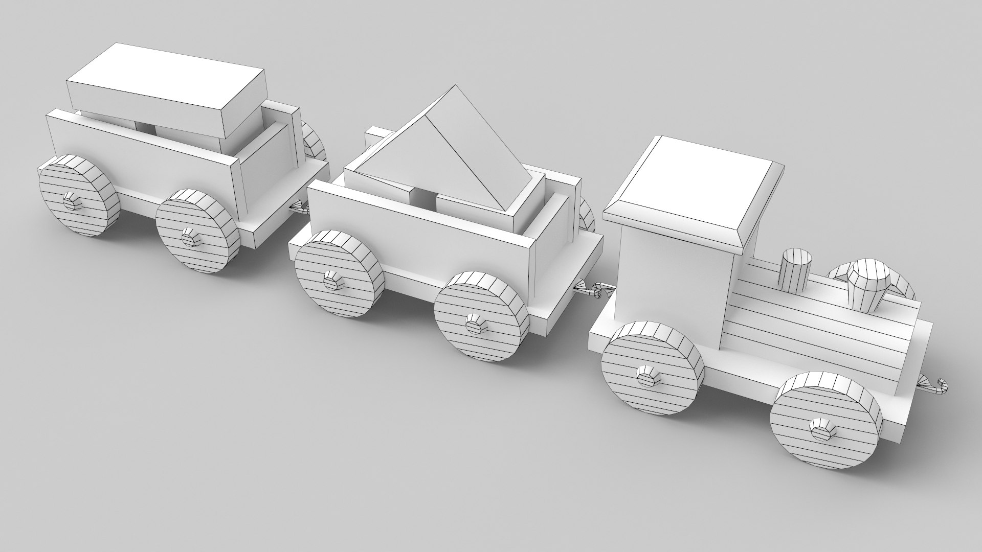 Wooden toy train wood model TurboSquid 1530958