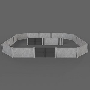 3D PBR Gate and Wall 3