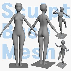 3D Sculpt base mesh F