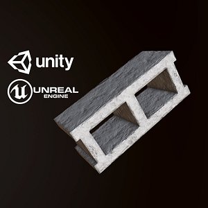 3D pbr ready cinderblock