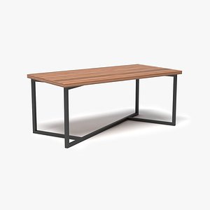 Industrial Modern Coffee Table Natural Woof and Metal model