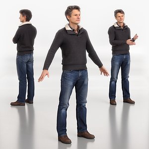 3D model Rigged Male Figure 0040 - 3D Scanned Character