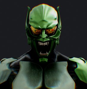 3D Green Goblin Full Body Glider and Pumpkin bomb model
