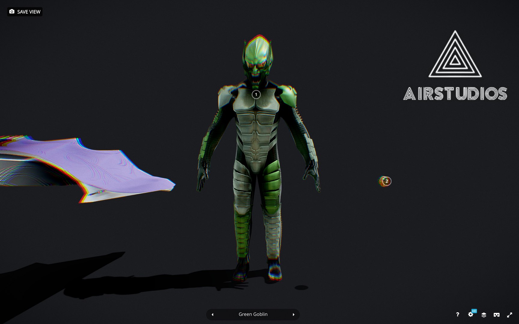 3D Green Goblin Full Body Glider And Pumpkin Bomb Model - TurboSquid