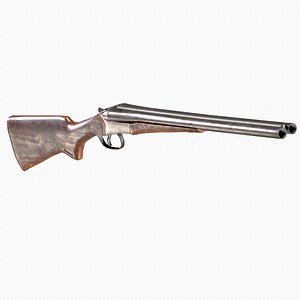 3D Double Barreled Remington Shotgun PBR Low-poly 3D model