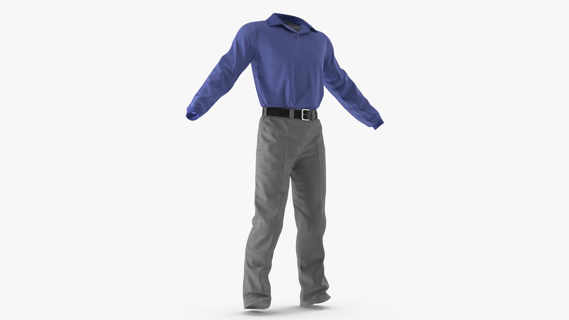 Casual Mens Clothes Set 3D model preview