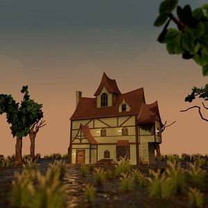 3D Medieval Fantasy House 3D Model