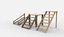 wooden Step Ladder 3D model