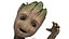 Pose de baile del personaje Pequeño Groot