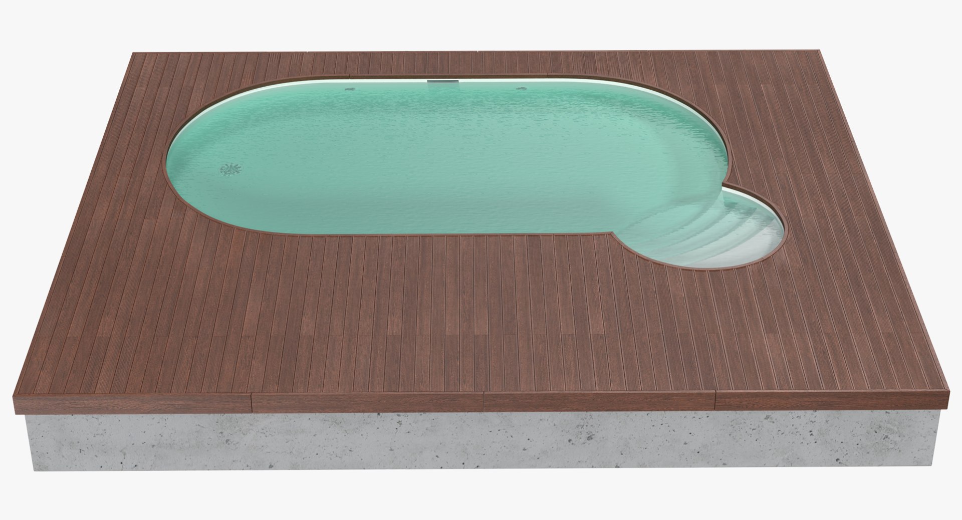 Outdoor Swimming Pool 3D model preview