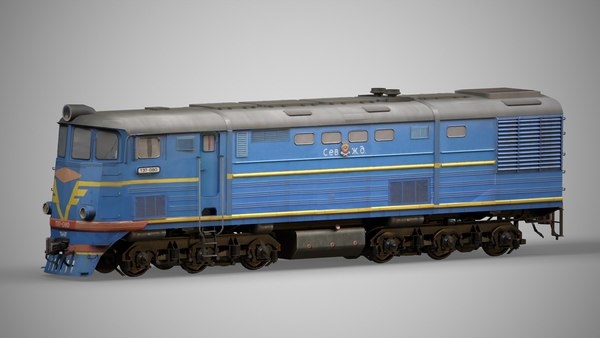 modelo 3d Locomotora TE7 Modelo 3D Low-poly Modelo 3D Low-poly ...